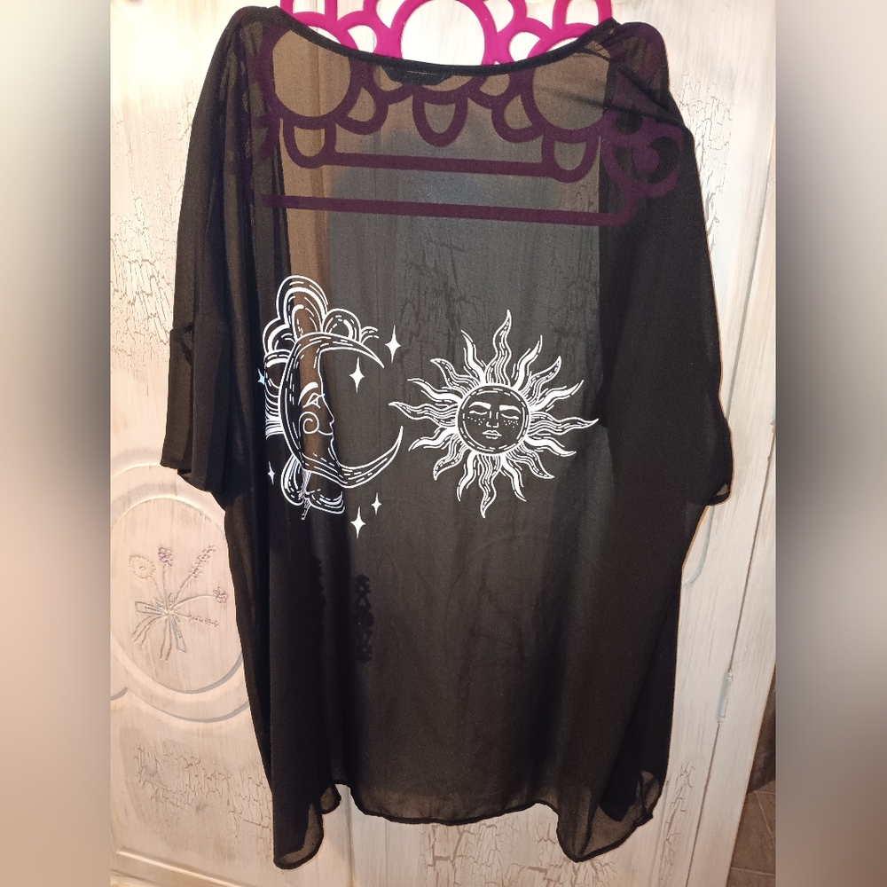 Sheer Wrap with White Celestial Design